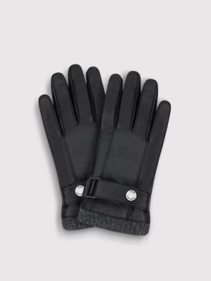 Zdjęcie produktu Czarne rękawiczki męskie skórzane Pako Lorente