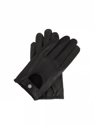 Zdjęcie produktu Czarne rękawiczki samochodowe z miękkiej skóry Kazar
