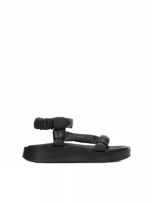 Zdjęcie produktu Czarne sandały damskie w sportowym stylu na platformie Kazar