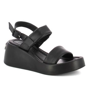 Zdjęcie produktu Czarne sandały na koturnie CARINII B6443-353-000-000-000