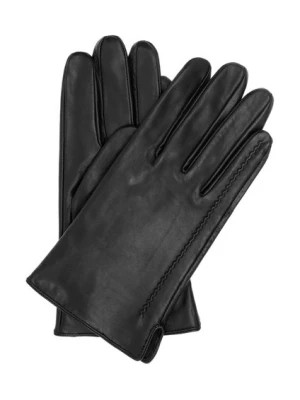 Zdjęcie produktu Czarne skórzane rękawiczki męskie OCHNIK