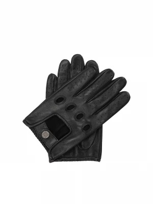 Zdjęcie produktu Czarne skórzane rękawiczki męskie samochodowe Kazar