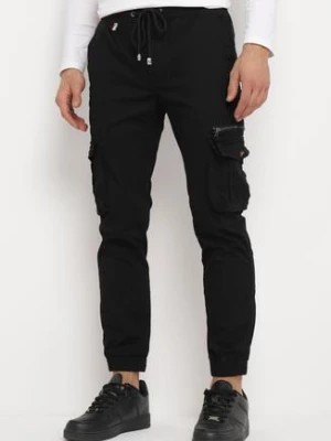 Zdjęcie produktu Czarne Spodnie Bojówki z Szerokimi Nogawkami Layanei
