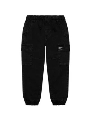 Zdjęcie produktu Czarne spodnie chłopięce typu bojówki Minoti