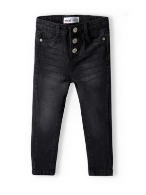 Zdjęcie produktu Czarne spodnie jeansowe skinny dla małej dziewczynki Minoti
