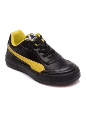 Zdjęcie produktu Czarno-żółte sportowe tenisówki chłopięce wiązane Weestep