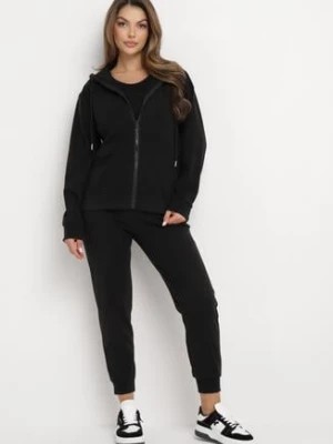 Zdjęcie produktu Czarny 2-częściowy Komplet Dresowy z Bluzą i Spodniami Seraphelle