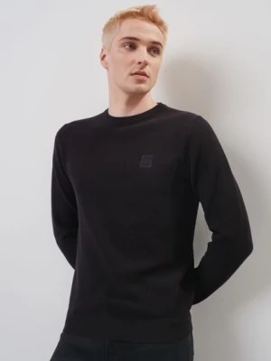 Zdjęcie produktu Czarny bawełniany sweter męski z logo OCHNIK