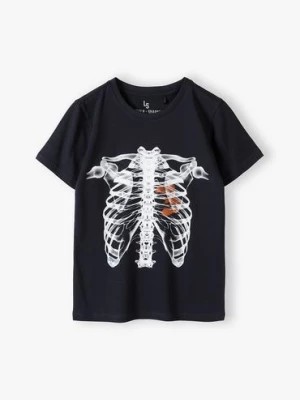 Zdjęcie produktu Czarny bawełniany t-shirt Halloween dla chłopca Lincoln & Sharks by 5.10.15.