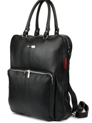 Zdjęcie produktu Czarny duży plecak na laptopa skóra naturalna pasek Beltimore czarny Merg