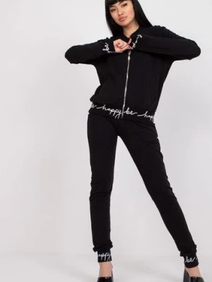 Zdjęcie produktu Czarny komplet damski casualowy ze spodniami RELEVANCE