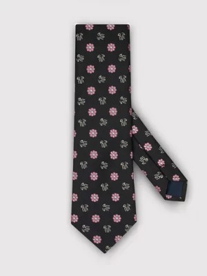 Zdjęcie produktu Czarny krawat męski w kwiecisty wzór Pako Lorente
