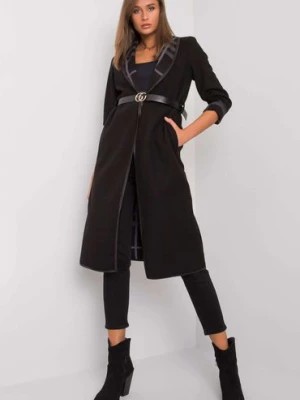Zdjęcie produktu Czarny płaszcz bez zapięcia Italy Moda