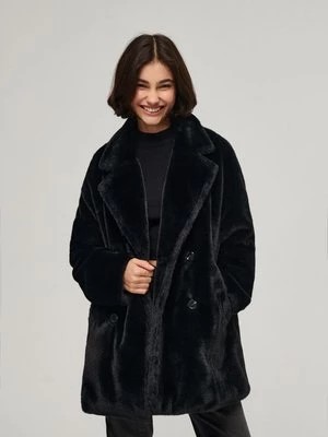Zdjęcie produktu Czarny płaszcz typu teddy House
