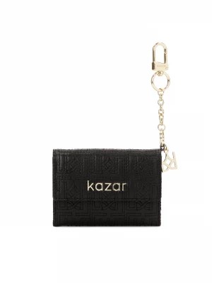 Zdjęcie produktu Czarny przypinany portfel w wyszywany wzór Kazar