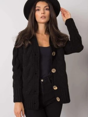 Zdjęcie produktu Czarny sweter damski rozpinany RUE PARIS
