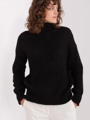 Zdjęcie produktu Czarny sweter z golfem o kroju oversize
