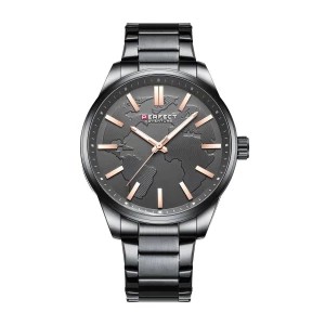 Zdjęcie produktu Czarny zegarek męski bransoleta duży solidny Perfect M106 czarny Merg
