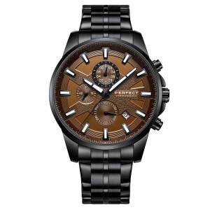 Zdjęcie produktu Czarny zegarek męski bransoleta duży solidny Perfect M503 czarny Merg