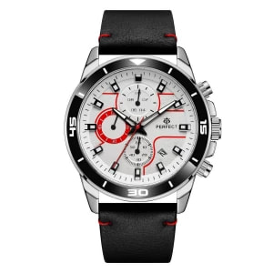 Zdjęcie produktu Czarny zegarek męski na pasku duży solidny Perfect CH02L czarny Merg