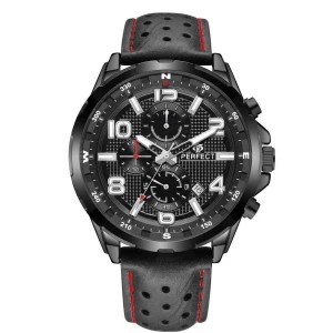 Zdjęcie produktu Czarny zegarek męski pasek duży solidny Perfect CH05L czarny Merg