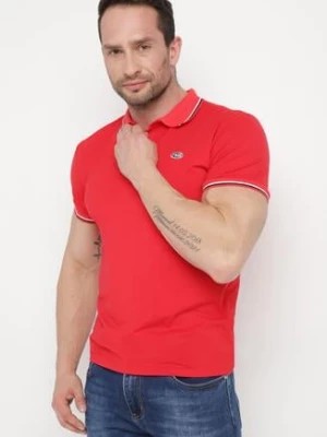 Zdjęcie produktu Czerwona Bawełniana Koszulka Polo z Krótkim Rękawem i Kołnierzykiem Ozdobiona Paskami Vinneli