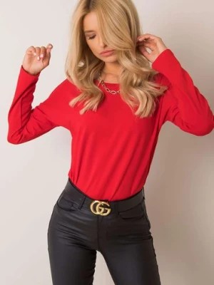 Zdjęcie produktu Czerwona bluzka damska z dekoltem na plecach BASIC FEEL GOOD