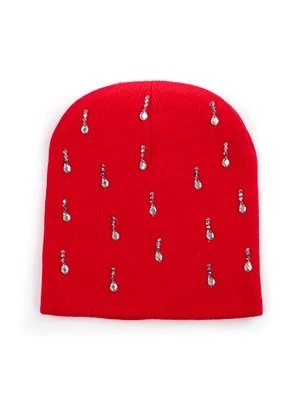Zdjęcie produktu Czerwona czapka damska z ozdobami Shelvt