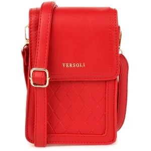 Zdjęcie produktu Czerwona Mała torebka damska na telefon mini listonoszka raportówka na ramię ekoskóra czerwony Merg