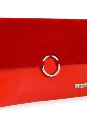 Zdjęcie produktu Czerwona oryginalna damska torebka kopertówka na pasku usztywniana czerwony Merg