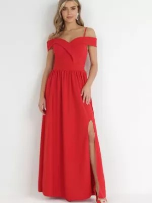 Zdjęcie produktu Czerwona Rozkloszowana Sukienka na Ramiączkach Maxi Chilli