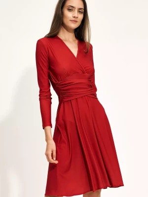 Zdjęcie produktu Czerwona sukienka z kopertowym dekoltem Merg