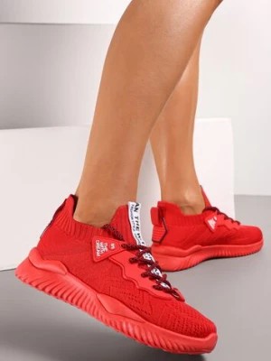 Zdjęcie produktu Czerwone Buty Sportowe przed Kostkę na Grubej Podeszwie Consuelo