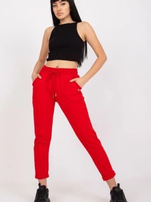 Zdjęcie produktu Czerwone spodnie dresowe basic z kieszeniami BASIC FEEL GOOD