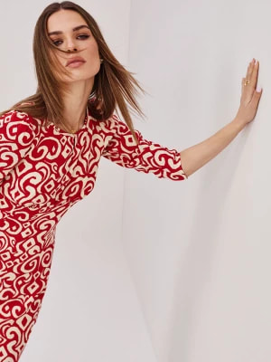 Zdjęcie produktu Czerwono-kremowa sukienka TARANKO