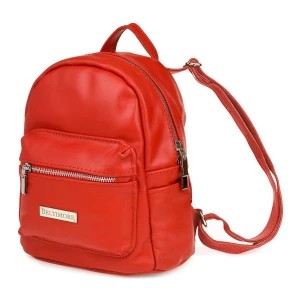Zdjęcie produktu Czerwony damski plecak skórzany mały A5 Beltimore solidny czerwony Merg