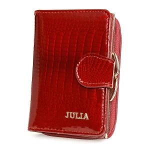 Zdjęcie produktu Czerwony Julia Rosso damski portfel skórzany pionowy RFID czerwony Merg