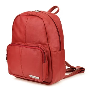 Zdjęcie produktu Czerwony skórzany damski plecak Beltimore pojemny czerwony Merg