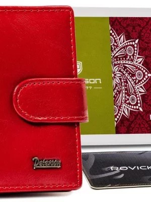 Zdjęcie produktu Czerwony skórzany portfel damski z organizerem na klucze — Peterson Merg