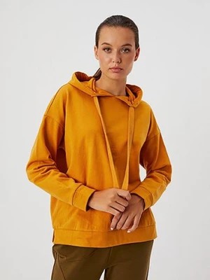 Zdjęcie produktu Damska bluza z kapturem dla kobiet - pomarańczowa Moodo
