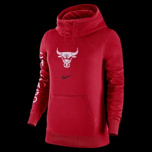 Zdjęcie produktu Damska bluza z kapturem typu komin Nike NBA Chicago Bulls Club Fleece 2023/24 City Edition - Czerwony