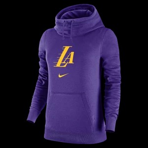 Zdjęcie produktu Damska bluza z kapturem typu komin Nike NBA Los Angeles Lakers Club Fleece City Edition 2023/24 - Fiolet