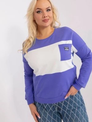 Zdjęcie produktu Damska bluzka plus size z naszywką fioletowy