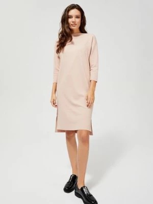 Zdjęcie produktu Damska pudełkowa sukienka w kolorze pudrowego różu Moodo