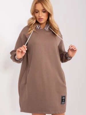 Zdjęcie produktu Damska sukienka dresowa z ociepleniem brązowy RELEVANCE