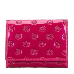 Zdjęcie produktu Damski portfel z lakierowanej skóry z monogramem mały różowy Wittchen