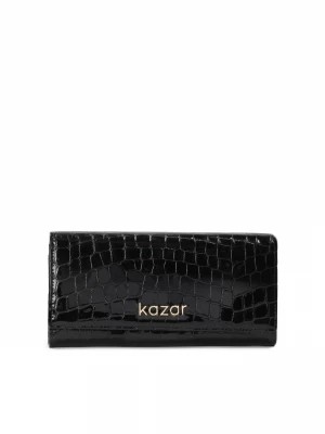 Zdjęcie produktu Damski portfel z tłoczonej lakierowanej skóry Kazar
