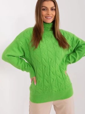 Zdjęcie produktu Damski sweter z golfem jasny zielony