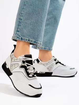 Zdjęcie produktu Damskie buty sportowe białe czarne Shelvt