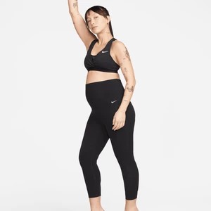 Zdjęcie produktu Damskie ciążowe legginsy 7/8 z wysokim stanem i kieszeniami zapewniające delikatne wsparcie Nike Zenvy (M) - Czerń